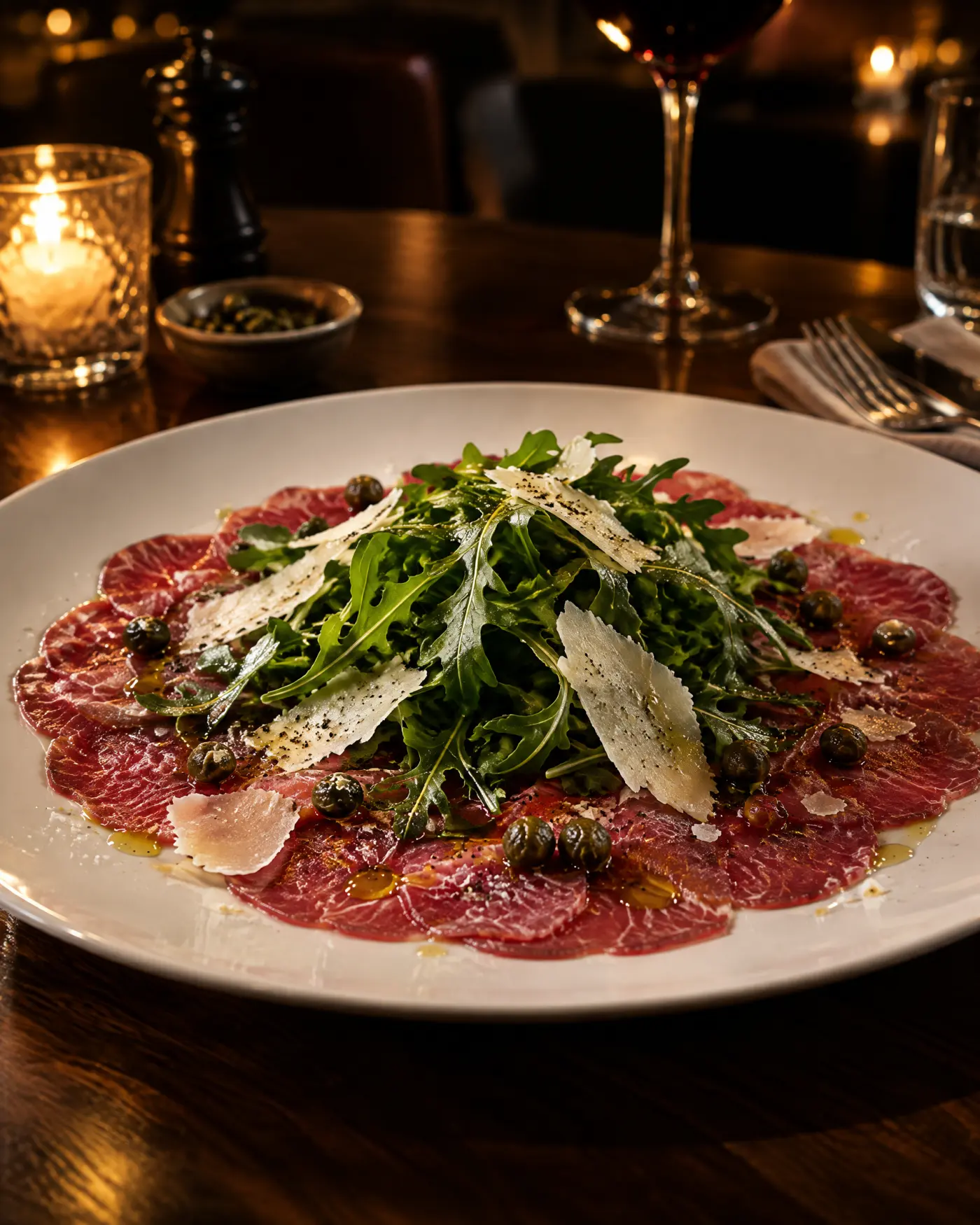 Carpaccio di Manzo mit Rucola und Parmesan