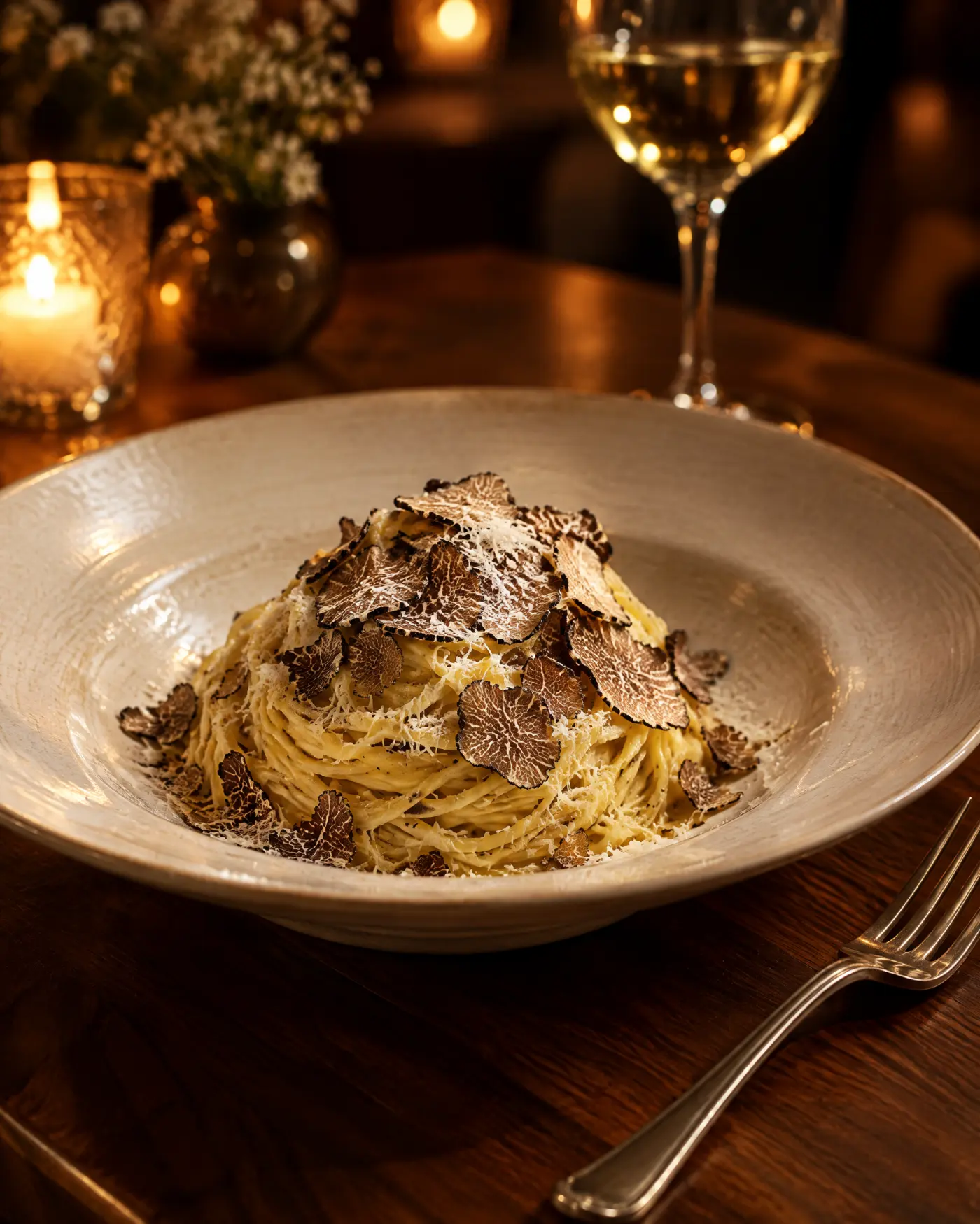 Tagliolini mit schwarzem Trüffel und Parmesan